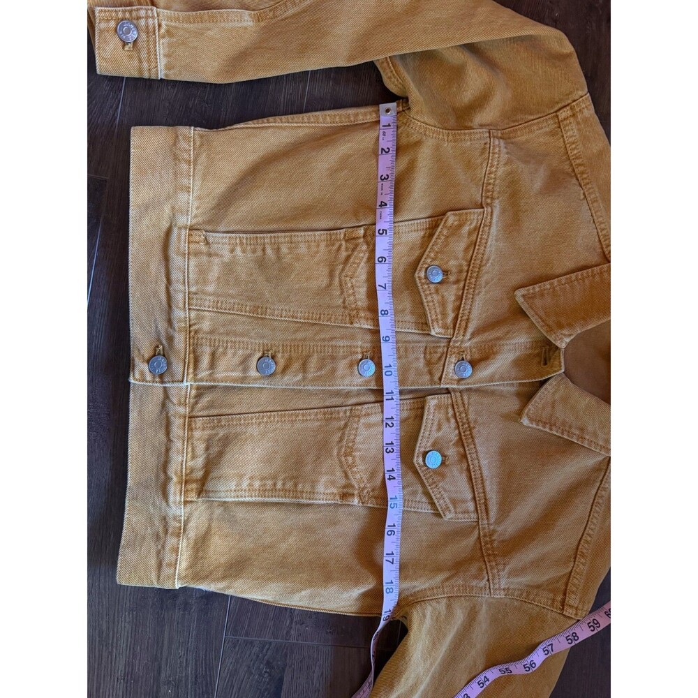 Madewell Garment-Dyed Trucker Jean Jacket Ochre Fresco Mustard Yellow Size XXS - Picture 6 of 7